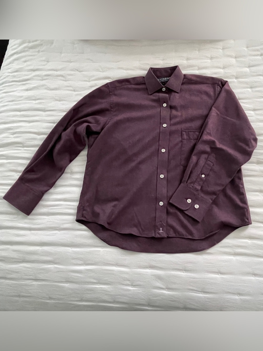 Lucchese Women's Brushed Flannel Long-Sleeve Dress Shirt in Plum size L
